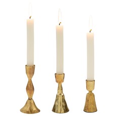 Indaba Zora Forged Candlestick - Medium - Gold