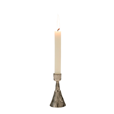 Indaba Zora Forged Candlestick - Medium - Antique Silver