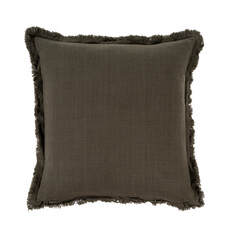 Indaba Frayed Edge Pillow - 20x20 - Dark Grey