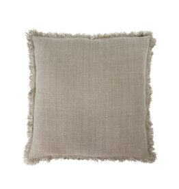 Indaba Frayed Edge Pillow - 20x20 - Light Grey