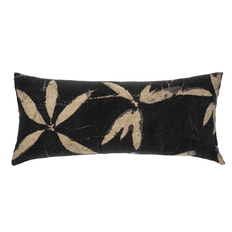 Indaba Linen Eco Print Pillow - Black
