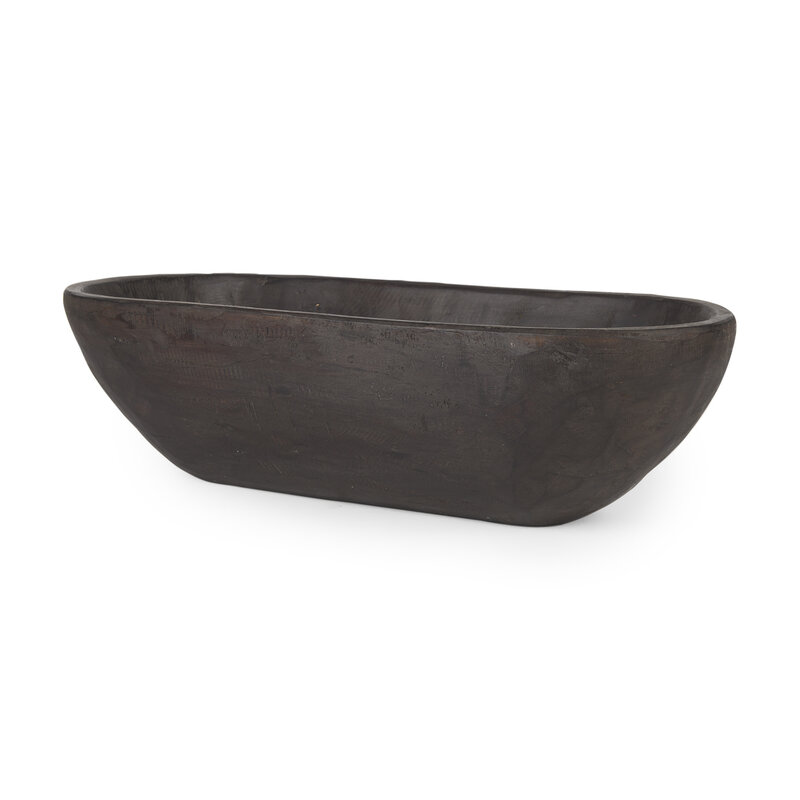 Mercana Athena Reclaimed Wood Bowl - Black-Brown
