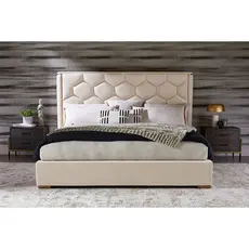 Sunpan Alisha King Bed - Meg Taupe