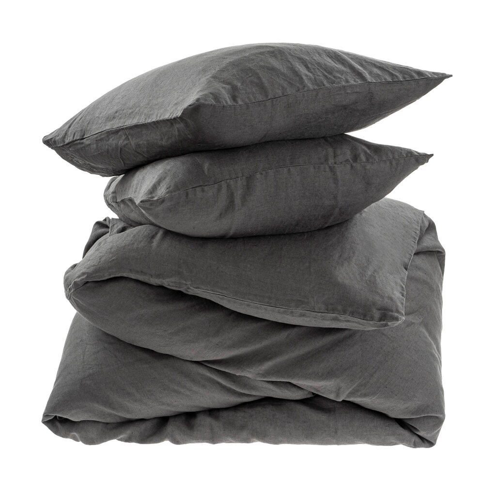 Indaba Reverie Linen King Duvet Set - Charcoal