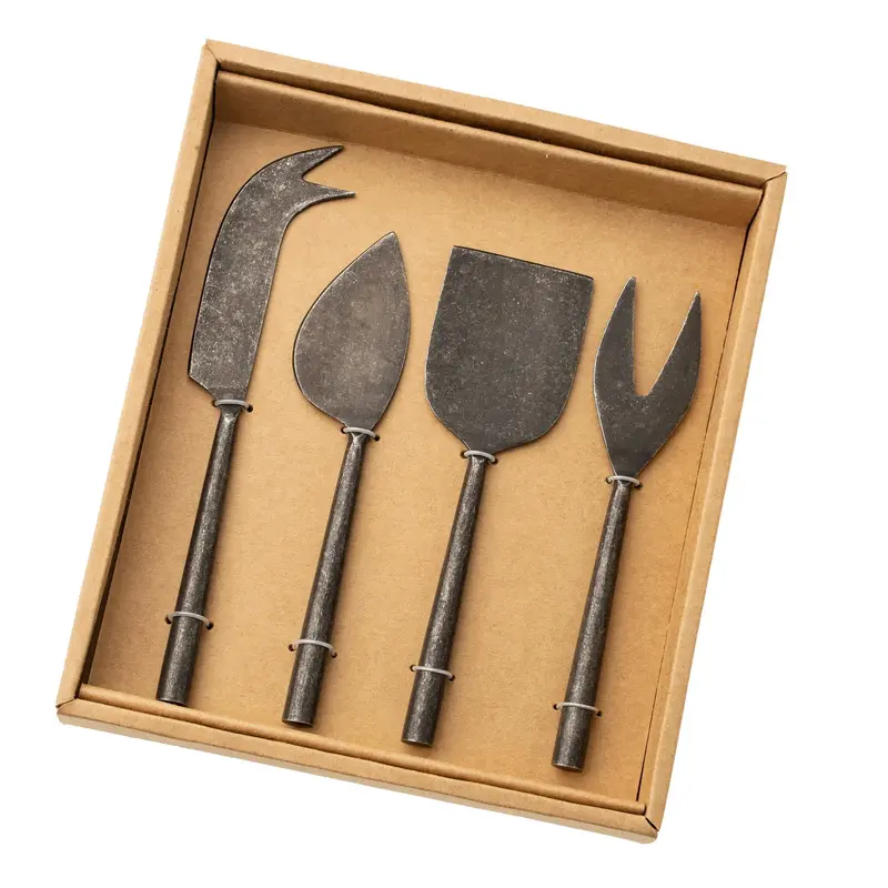 Indaba Tides Cheese Knives - Tumbled Black