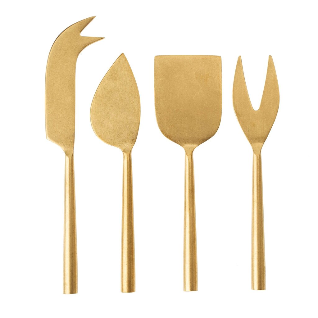 Indaba Tides Cheese Knives - Tumbled Gold