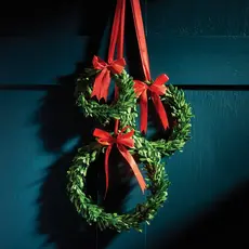 Napa Home & Garden Boxwood Wreaths with Red Ribbons (Set of 3)