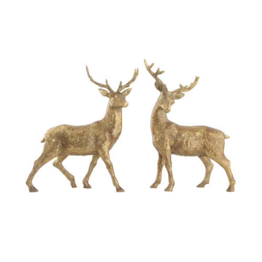 Creative Coop Gold Resin Standing Deer (2 Styles)