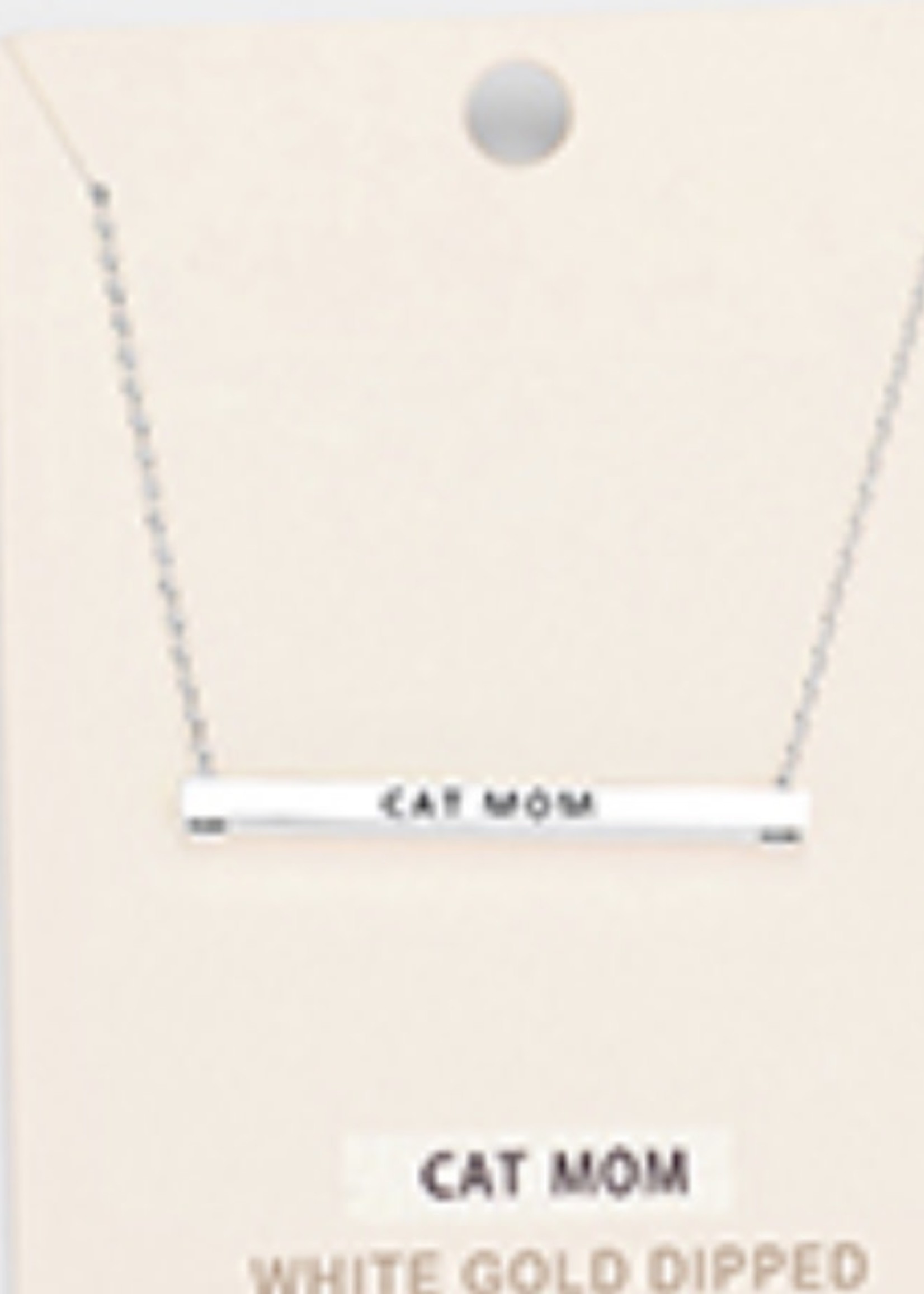 Dog Mom/Cat Mom Bar Necklace
