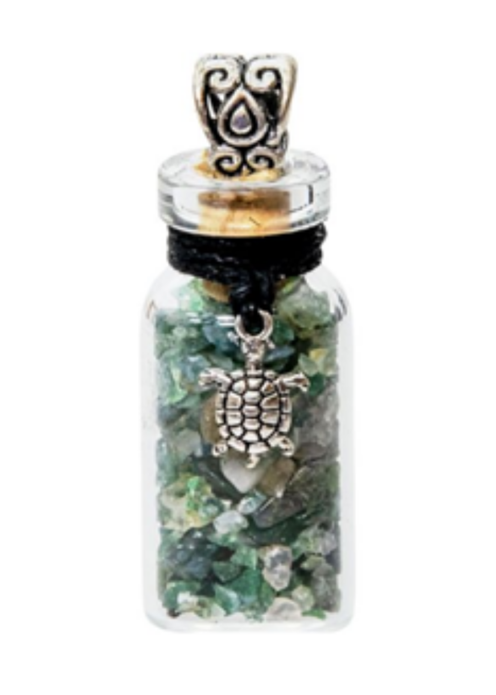 Gemstone Turtle Bottle Necklace