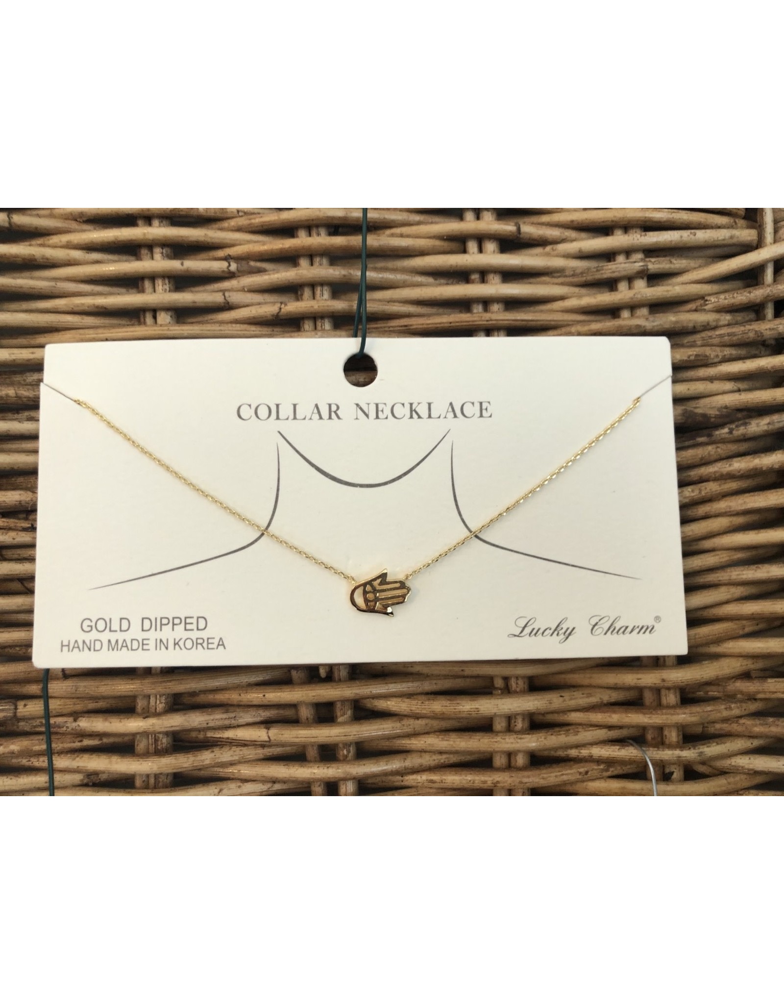 Gold Hamsa Collar Necklace