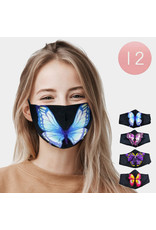 Butterfly Mask w/nose wire, adjustable ear loops & pocket for filter