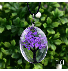 Flower Life Tree Necklace - Purple