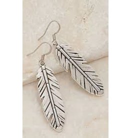 Stormy Earrings-Silver Feather E9-4S