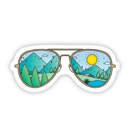Big Moods Mountains with Sunglasses Sticker