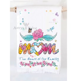 Avery's Home Mom is the Heart of Our Family Tea Towel