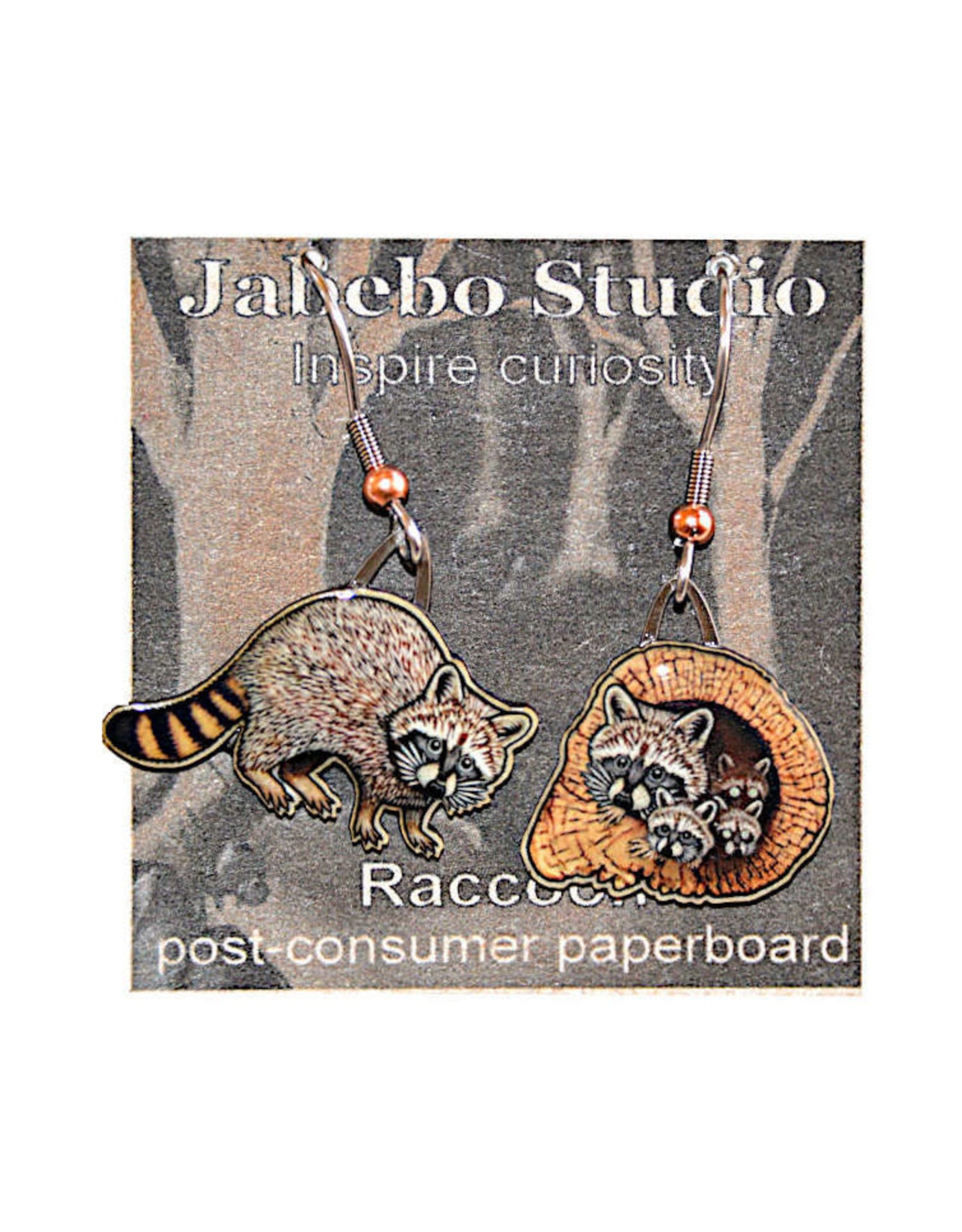 Jabebo Raccoon Earrings