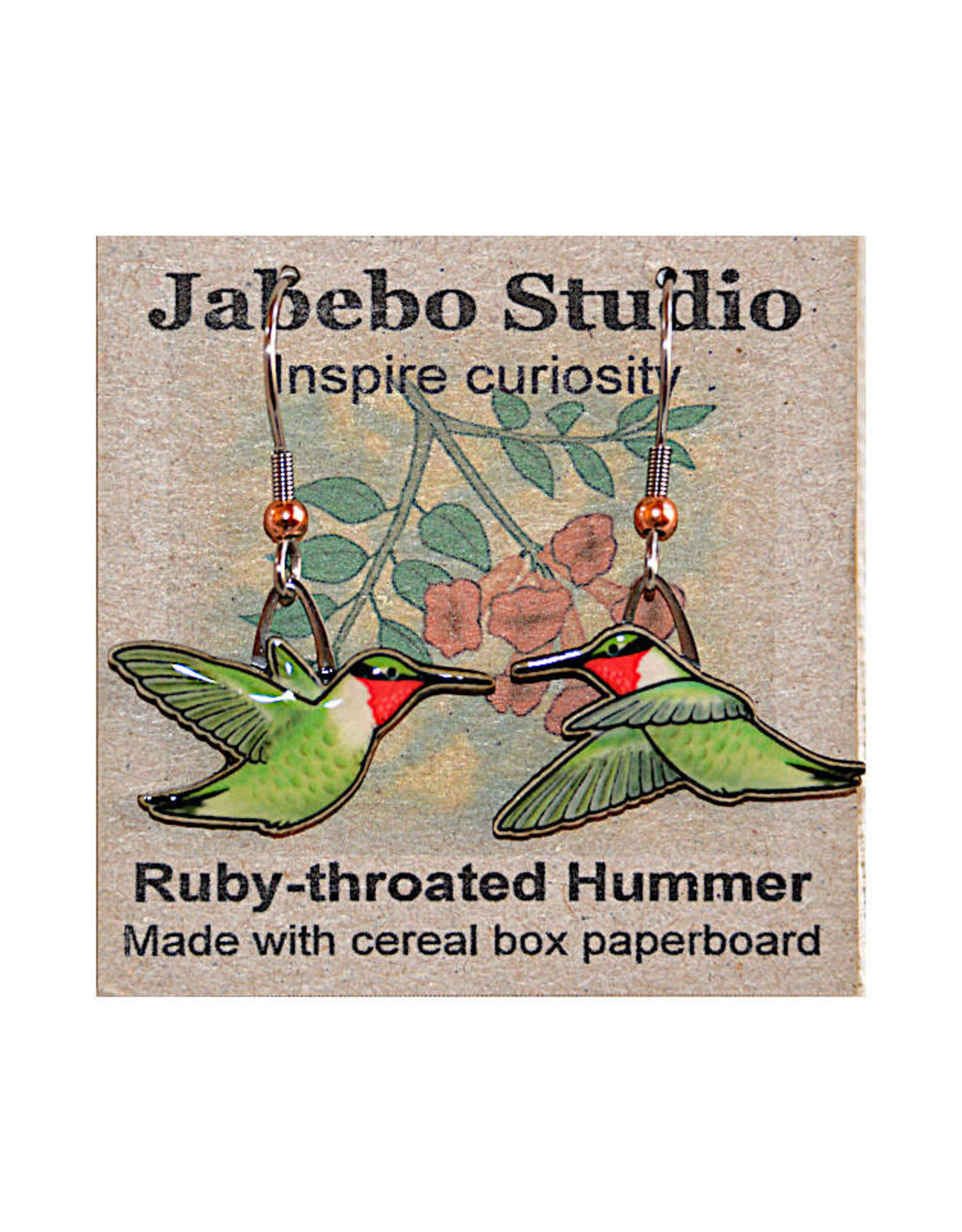Jabebo Ruby-throated Hummingbird Earrings