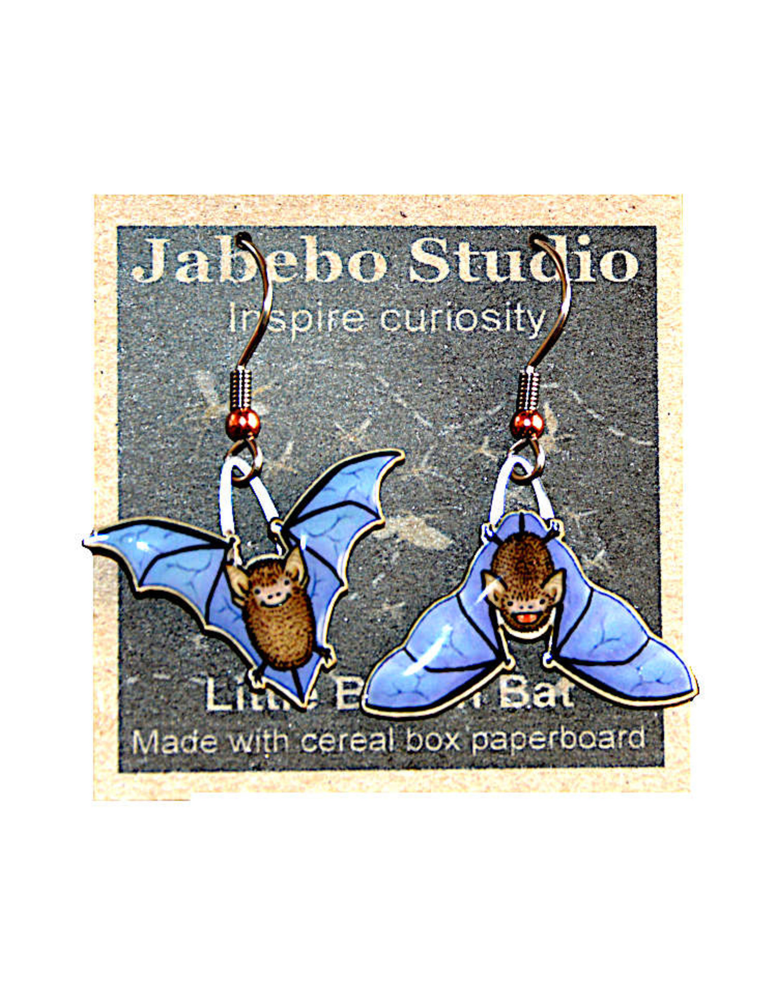 Jabebo Little Brown Bat Earrings