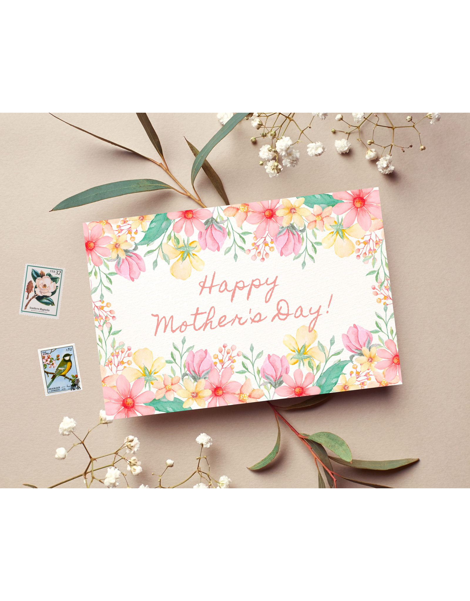Design Sprinkles Pretty Floral Happy Mothers Day Greeting Card