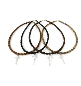 Spiral-Cross-16” Horsehair Necklace