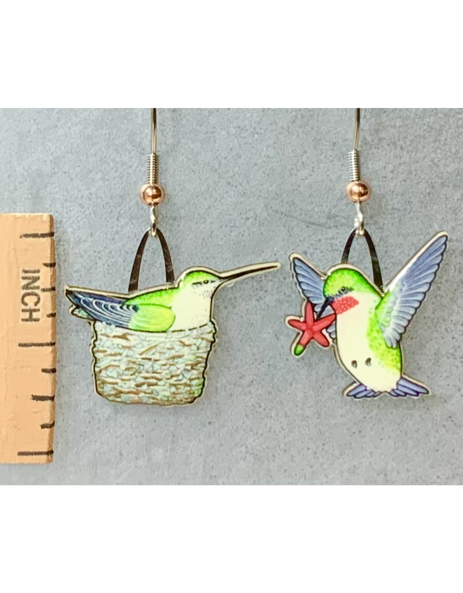 Jabebo Hummingbird w/Nest Earrings