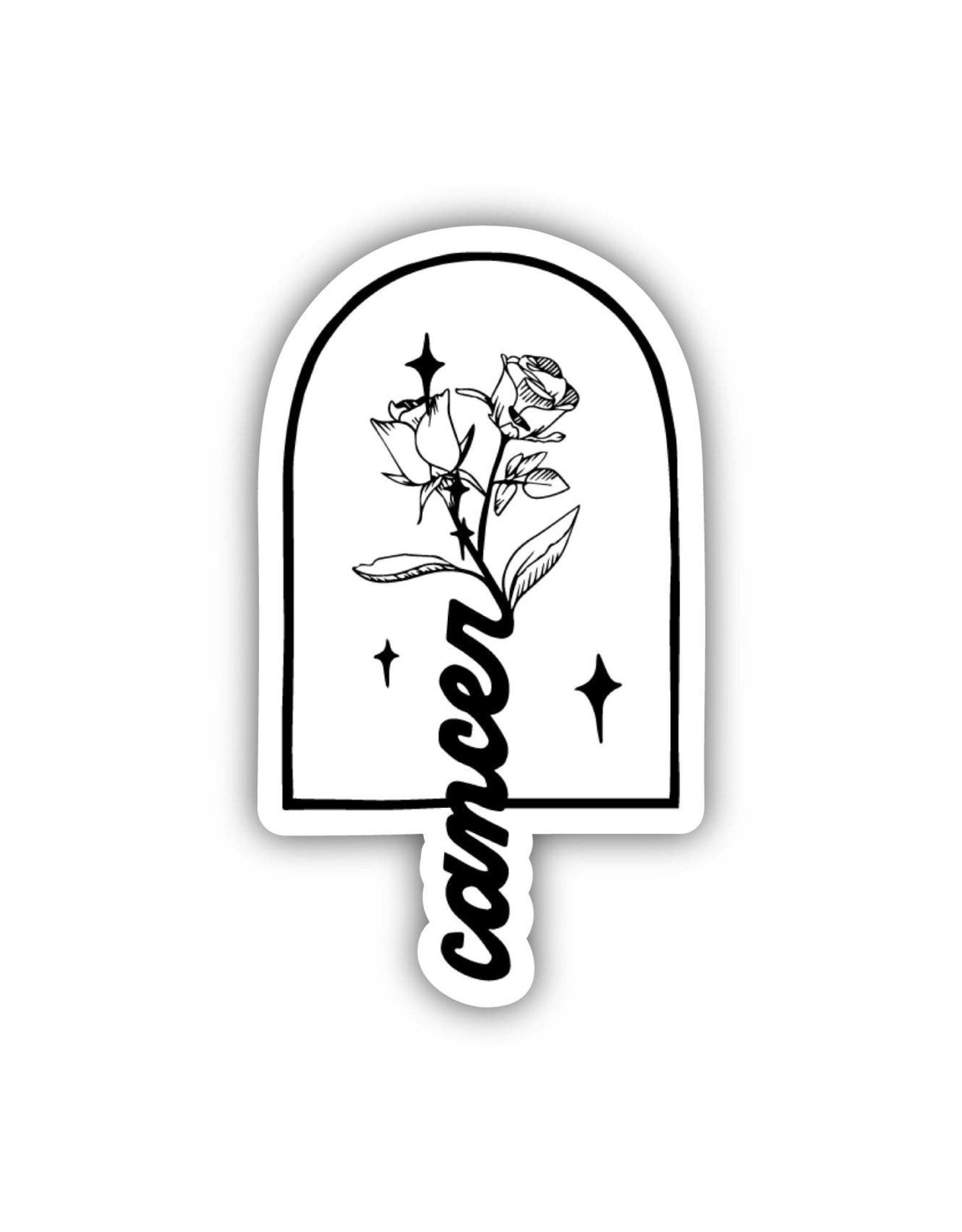 Big Moods Cancer White Rose Zodiac Sticker