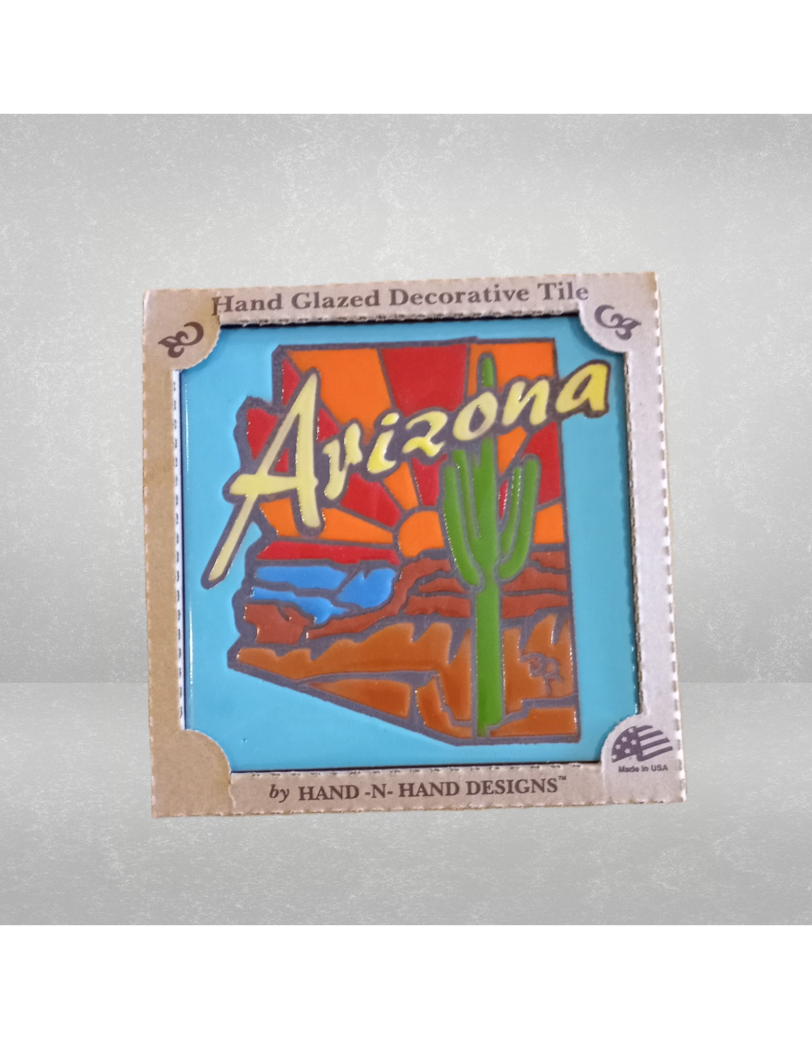 Hand N Hand Design Arizona Postcard 6x6 Tile