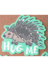 Lucky Sardine Porcupine Funny Hug Me Vinyl Sticker