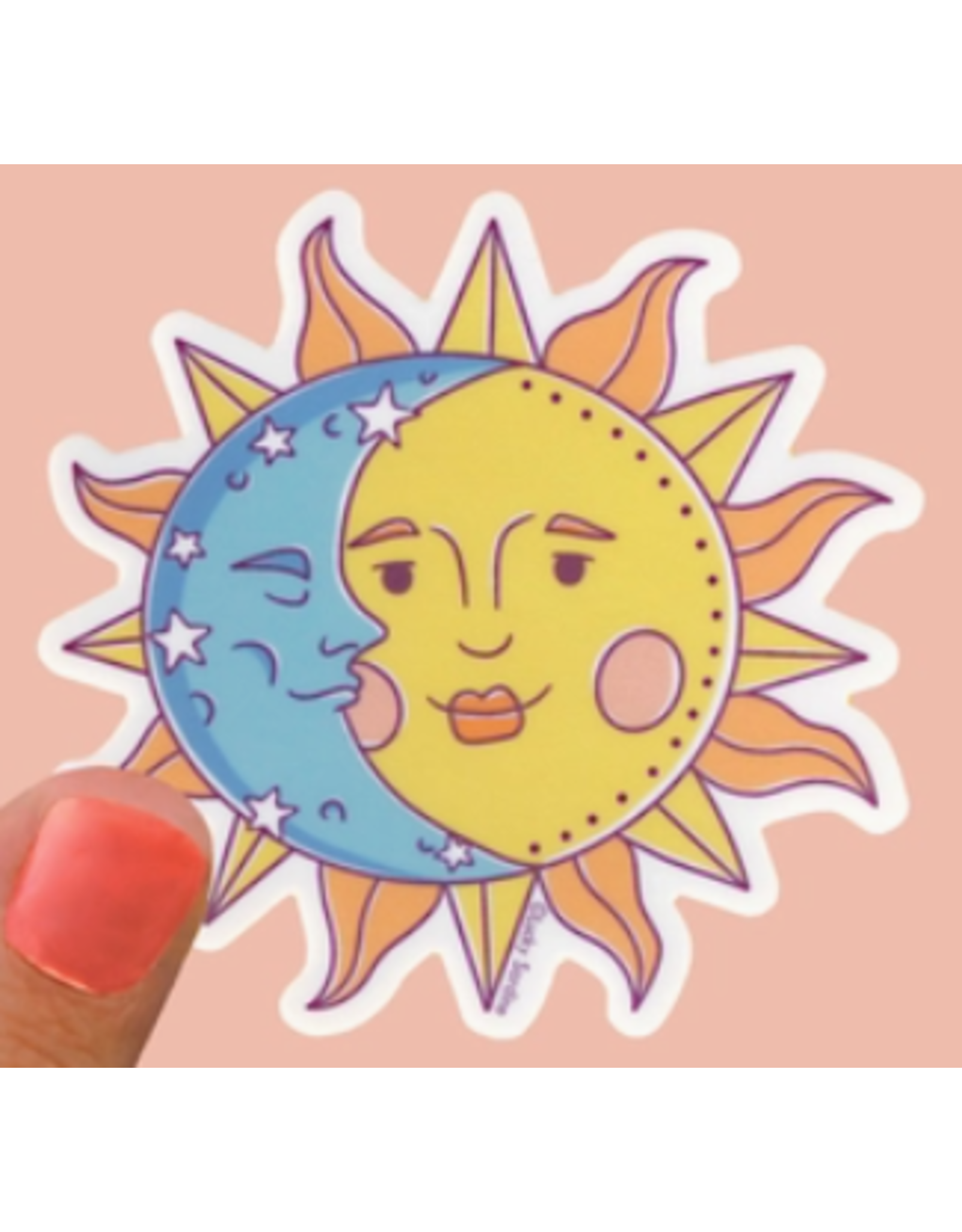 Lucky Sardine Sun & Moon Cosmic Vinyl Sticker