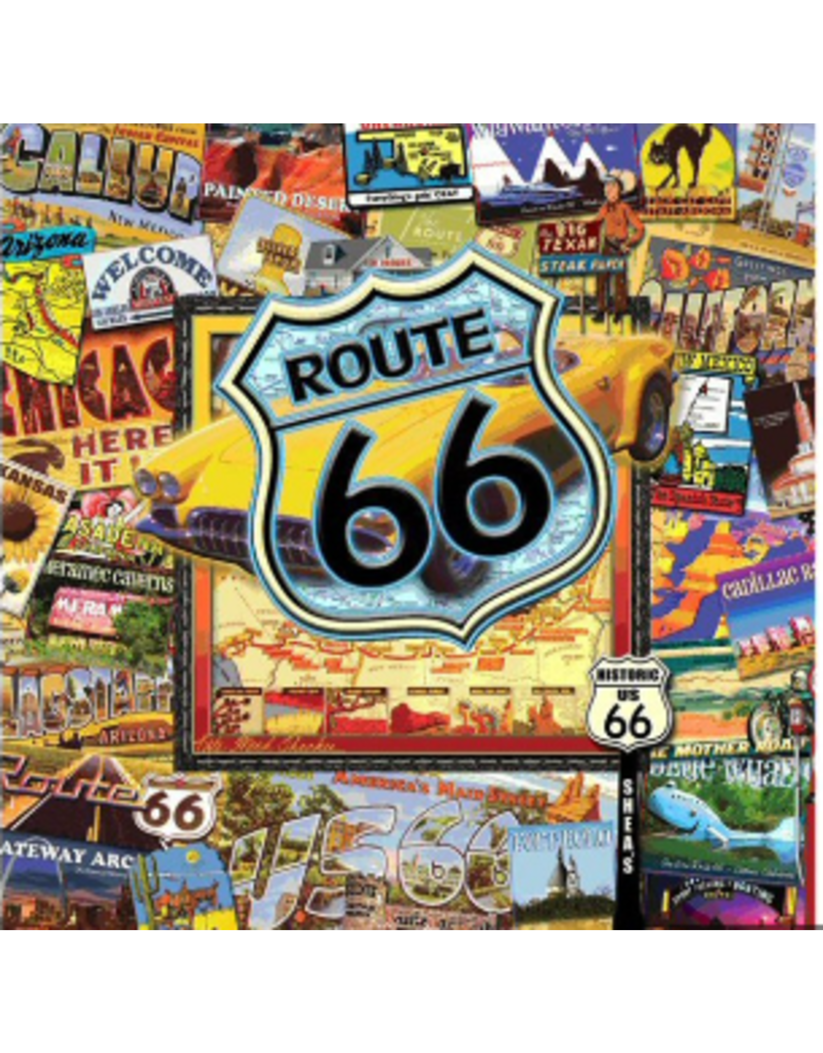 Thirstystone Route 66 Collage Square Coaster