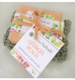 Green Daffodil Bath & Body Georgia Peach Soap & Washcloth Gift Set
