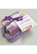 Green Daffodil Bath & Body Lavender Soap & Washcloth Gift Set