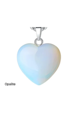 Wish Natural Quartz Heart Necklace - Opalite