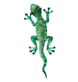 Green Gecko Metal Wall Art 11"