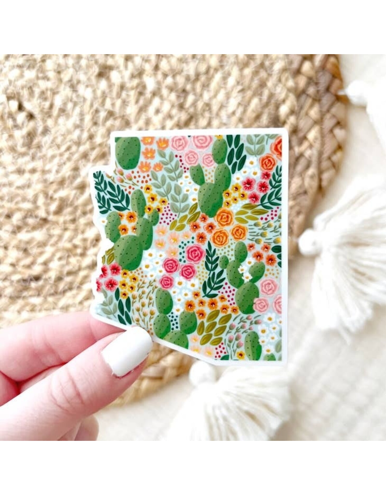 Elyse Breanne Design Arizona Cactus Blooms State Sticker