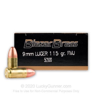 BLAZER BRASS BLAZER BRASS 9MM LUGER - 115GR - FMJ (50 CARTRIDGES)