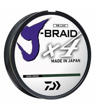 DAIWA DAIWA J-BRAID X4 BRAIDED FISHING LINE - DARK GREEN - FILLER SPOOL