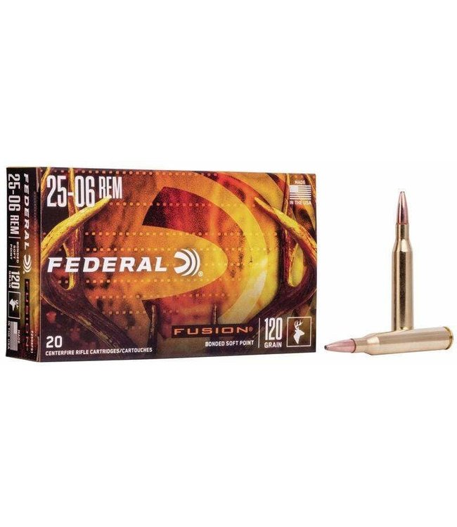 FEDERAL .25-06 REM - 120GR (BSP) - FUSION (20 CARTRIDGES)