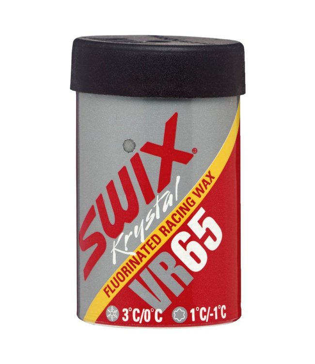 SWIX VR65 (0°C/+3°C) RED/YELLOW FLUORINATED RACING KICK WAX