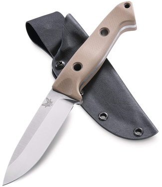 BENCHMADE BENCHMADE BUSHCRAFTER FIXED-BLADE KNIFE W/ KYDEX SHEATH