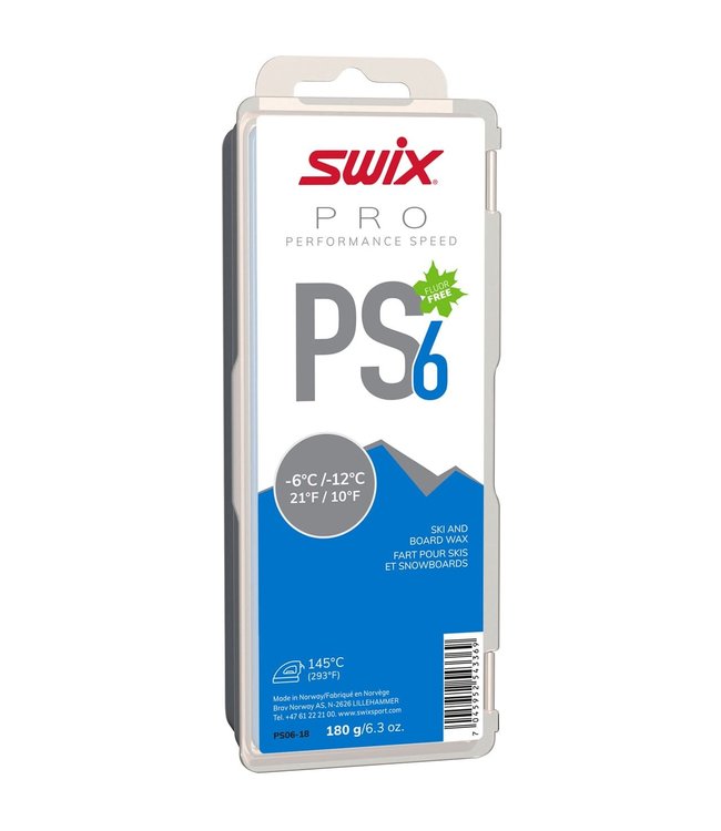 SWIX PS6 (-12°C/-6°C) BLUE PERFORMANCE SPEED 6 GLIDE WAX