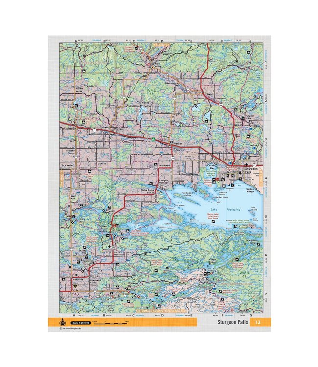 BACKROAD MAPBOOKS BACKROAD TOPOGRAPHIC MAP - NEON-12 - STURGEON FALLS