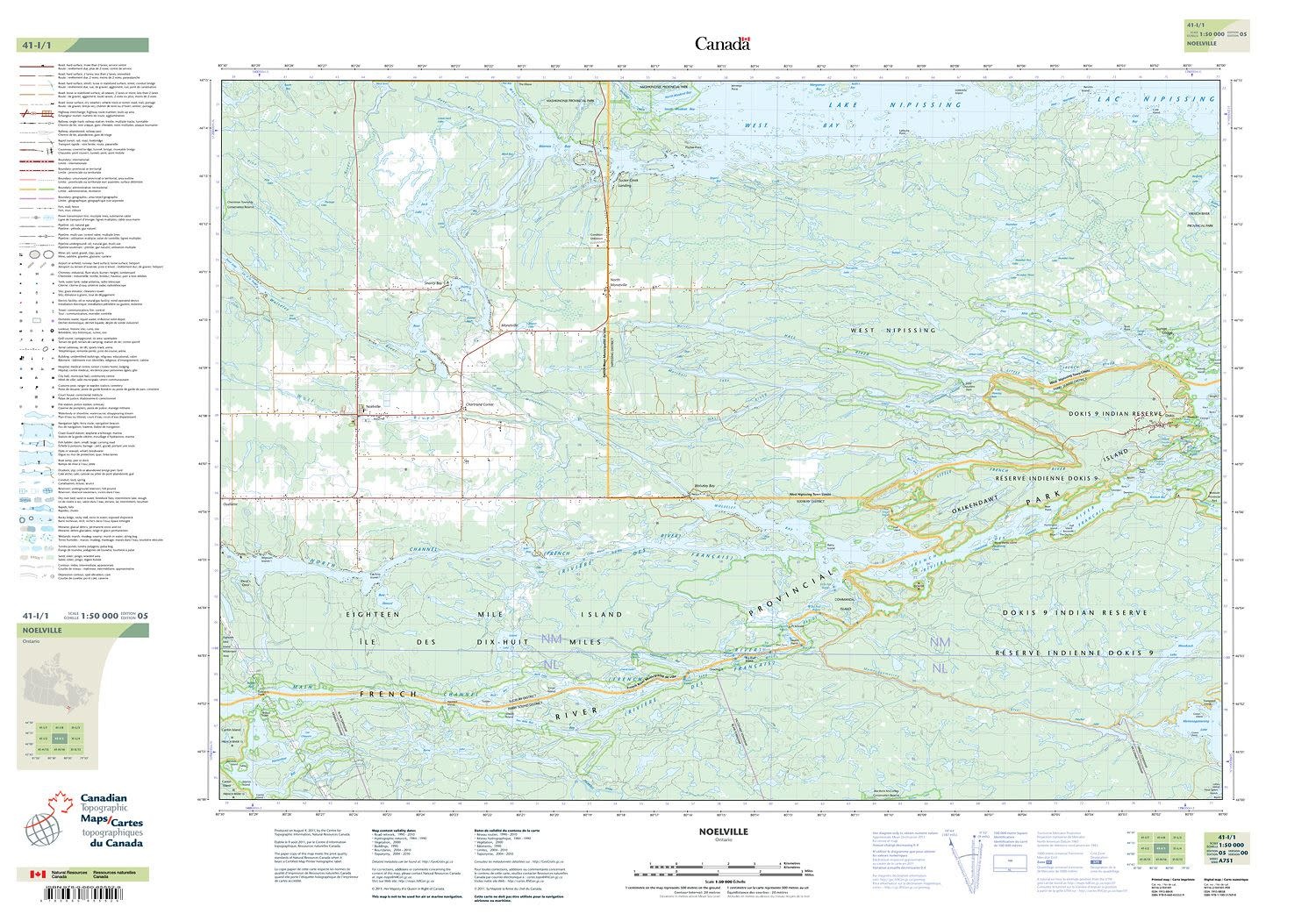 CANADIAN TOPO TOPOGRAPHIC MAP 041I01 NOELVILLE Lefebvre's Source