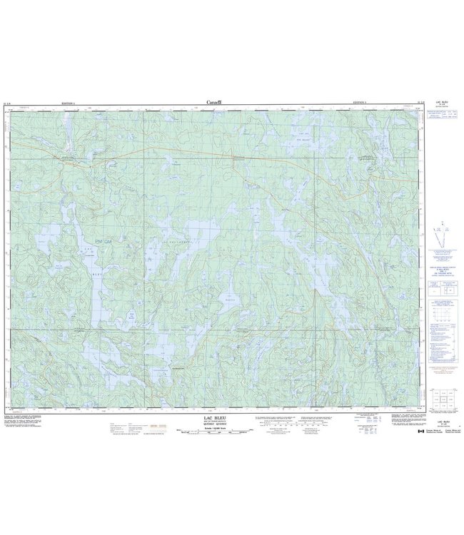 CANADIAN TOPO TOPOGRAPHIC MAP - LAC BLEU - 31L09