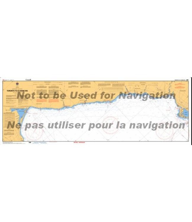 CANADIAN HYDROGRAPHIC SERVICE MARINE CHART - 2086 - LAKE ONTARIO - TORONTO TO HAMILTON