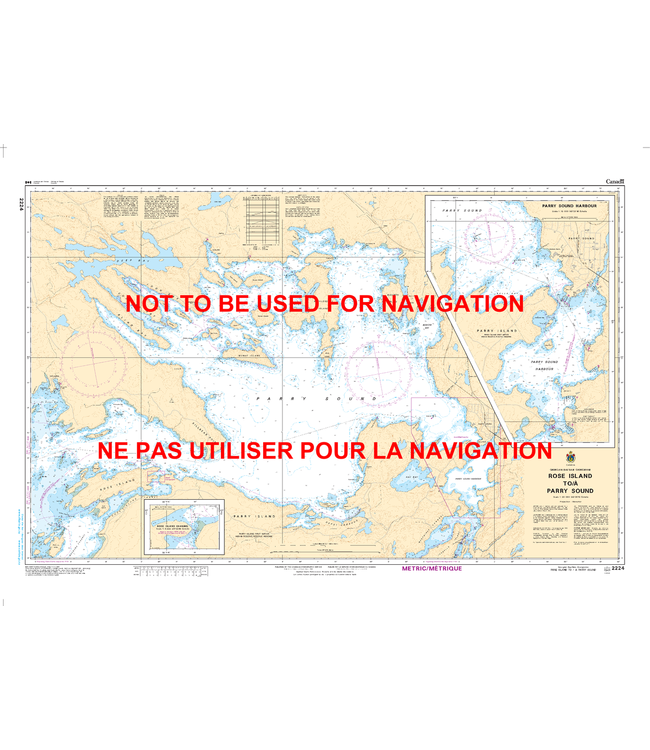 CANADIAN HYDROGRAPHIC SERVICE MARINE CHART - 2224 - GEORGIAN BAY - ROSE ISLAND TO PARRY SOUND