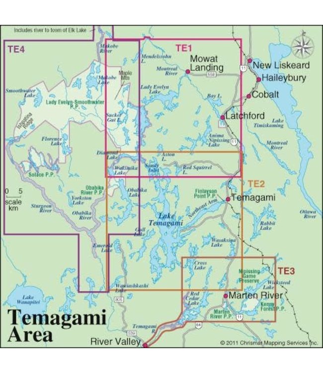 CHRISMAR MAPPING SERVICES ADVENTURE MAP - TEMAGAMI 3 - MARTEN RIVER/TEMAGAMI RIVER AREA