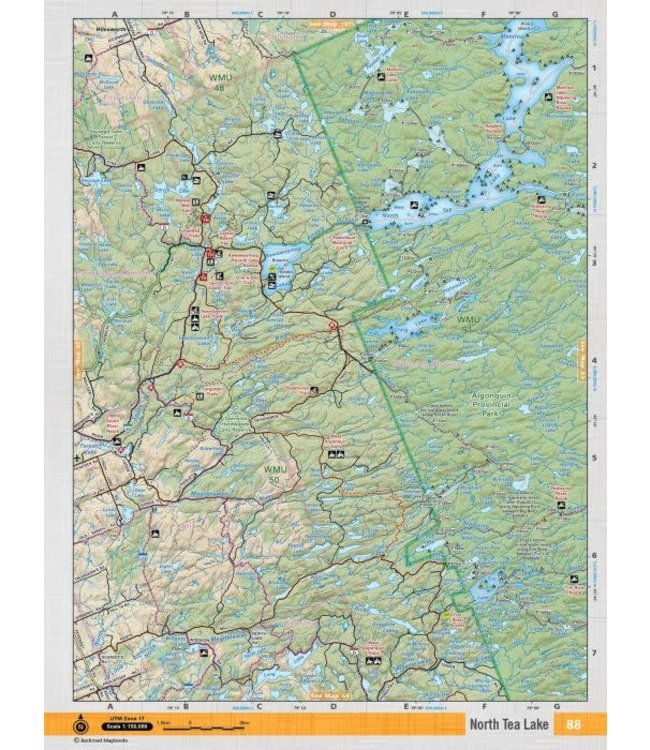 BACKROAD MAPBOOKS BACKROAD TOPOGRAPHIC MAP - CCON-88 - NORTH TEA LAKE