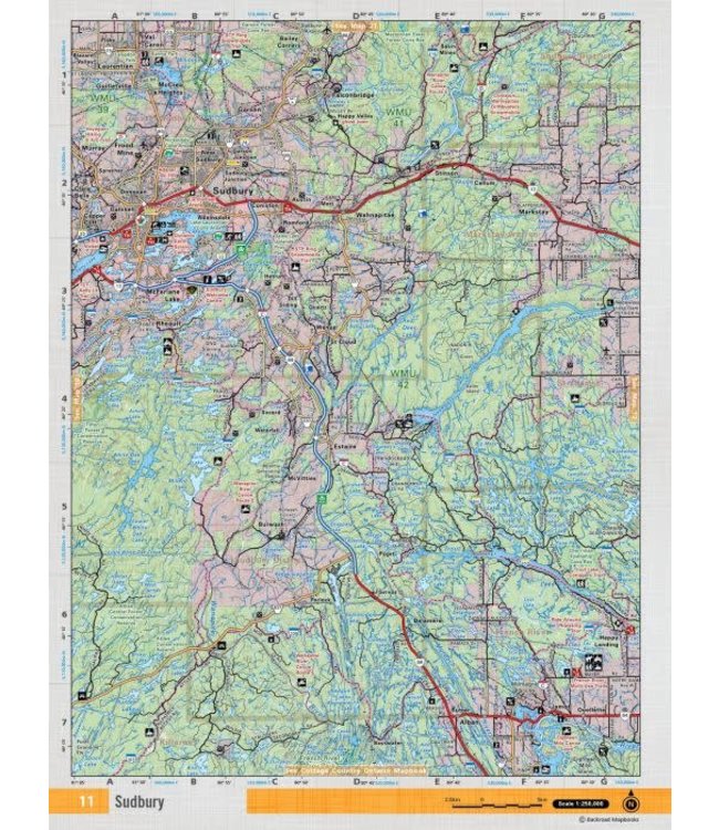 BACKROAD MAPBOOKS BACKROAD TOPOGRAPHIC MAP - NEON-11 - SUDBURY